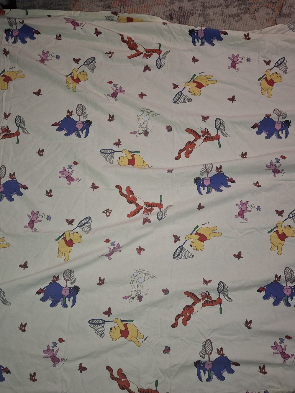 Winnie the Pooh Character Print Flat Sheet - Multi Color